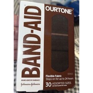 Ourtone Band Aid Deep Brown Flexible FabricBandages Brown Skin Tone BR65